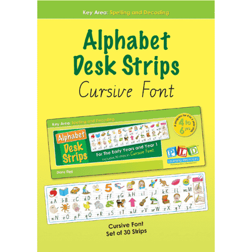 Alphabet Desk Strips (Cursive Font)