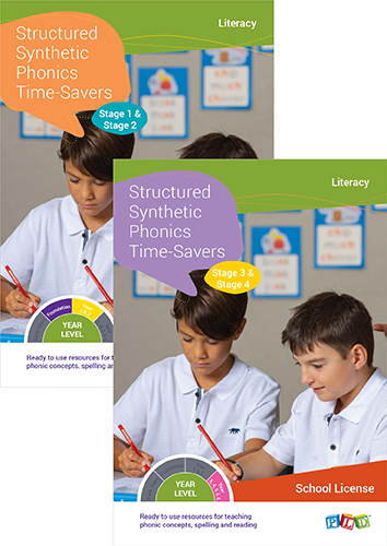 Structured Synthetic Phonics Time-Savers – Stage 1-4 Junior & Middle Primary Set (Subscription)